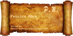 Petrics Márk névjegykártya